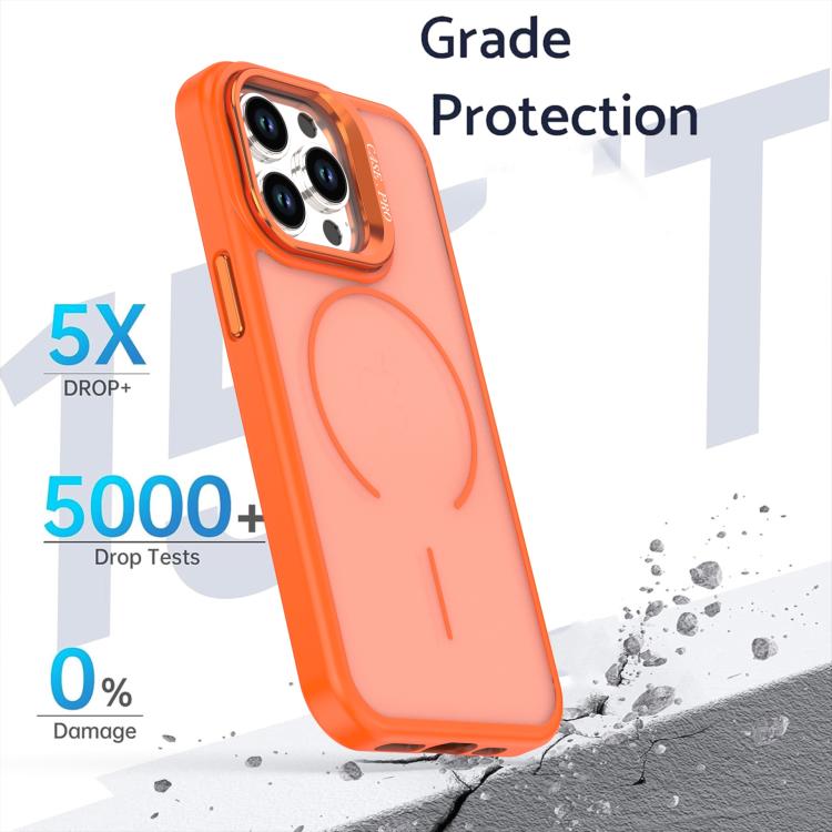For iPhone 13 Pro Bright Color Frosted Skin-feel Camera Bracket Magsafe Phone Case