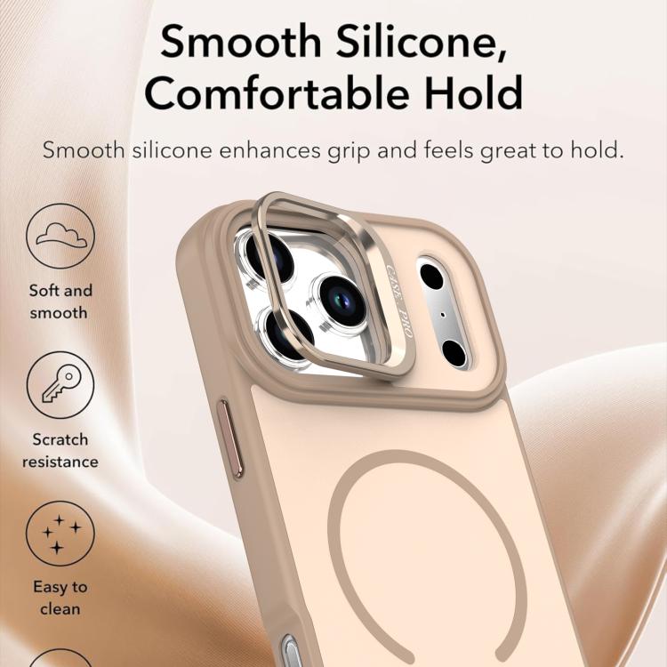 For iPhone 17 Pro Max Bright Color Contrast Skin-feel Camera Bracket Magsafe Phone Case