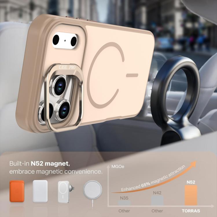 For iPhone 17 Pro Max Bright Color Contrast Skin-feel Camera Bracket Magsafe Phone Case