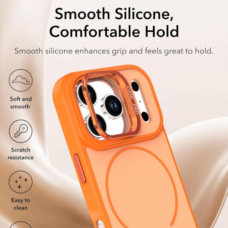 For iPhone 17 Pro Bright Color Contrast Skin-feel Camera Bracket Magsafe Phone Case