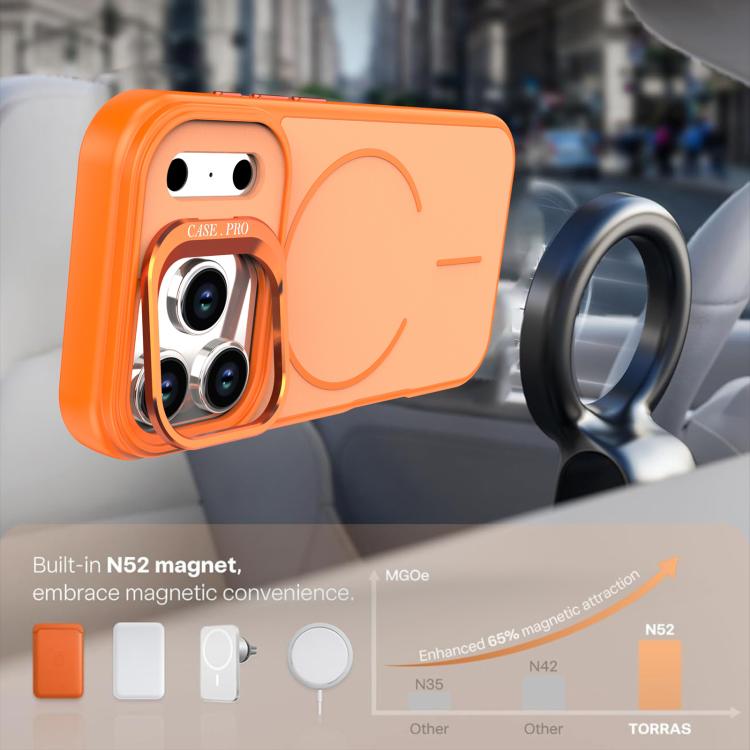 For iPhone 17 Pro Bright Color Contrast Skin-feel Camera Bracket Magsafe Phone Case