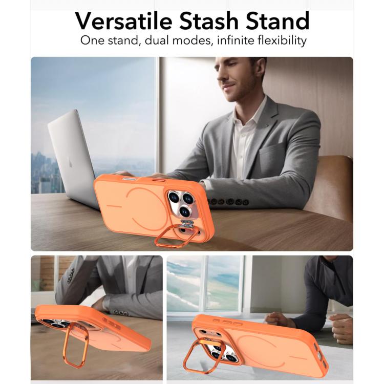 For iPhone 17 Pro Bright Color Contrast Skin-feel Camera Bracket Magsafe Phone Case