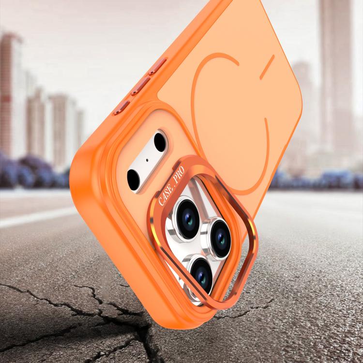 For iPhone 17 Pro Bright Color Contrast Skin-feel Camera Bracket Magsafe Phone Case