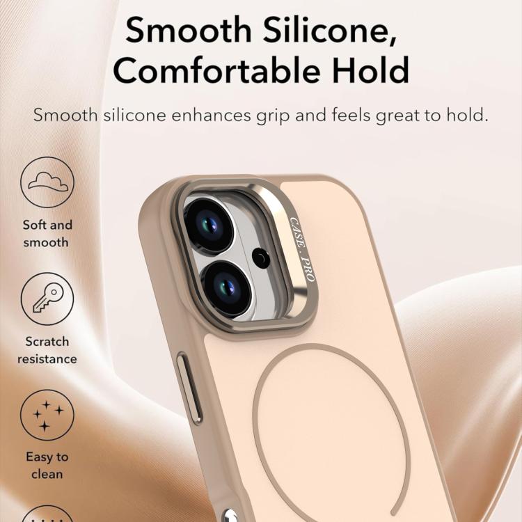 For iPhone 17 Bright Color Contrast Skin-feel Camera Bracket Magsafe Phone Case