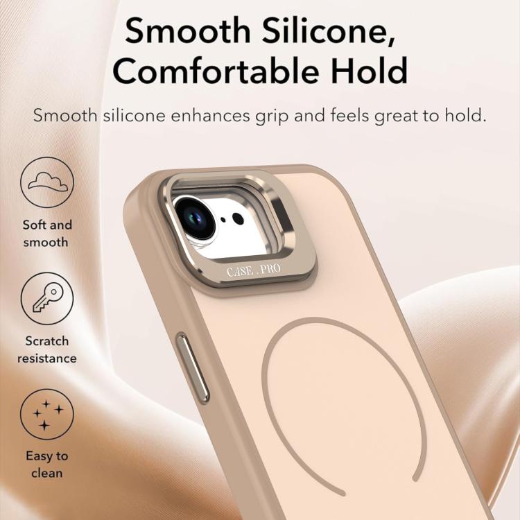 For iPhone 17e / 16e Bright Color Contrast Skin-feel Camera Bracket Magsafe Phone Case
