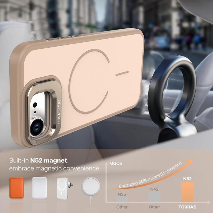 For iPhone 17e / 16e Bright Color Contrast Skin-feel Camera Bracket Magsafe Phone Case