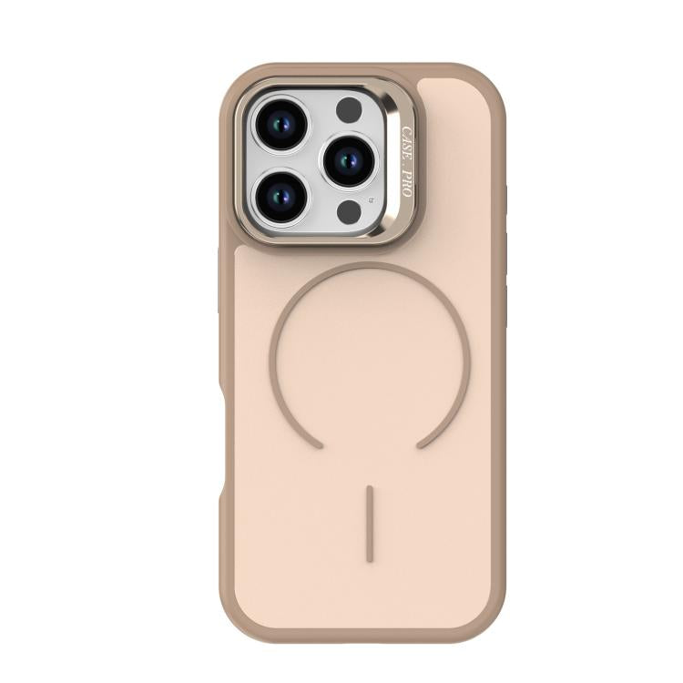 For iPhone 16 Pro Bright Color Contrast Skin-feel Camera Bracket Magsafe Phone Case