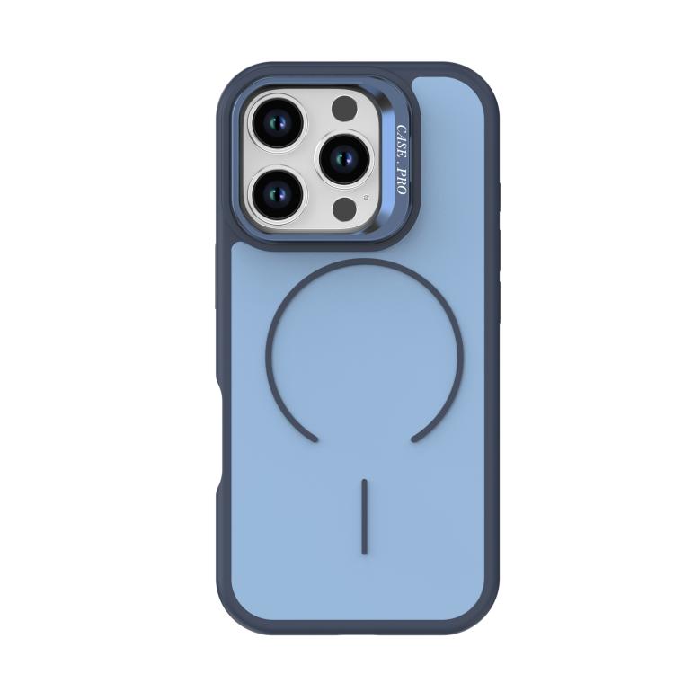 For iPhone 16 Pro Bright Color Contrast Skin-feel Camera Bracket Magsafe Phone Case