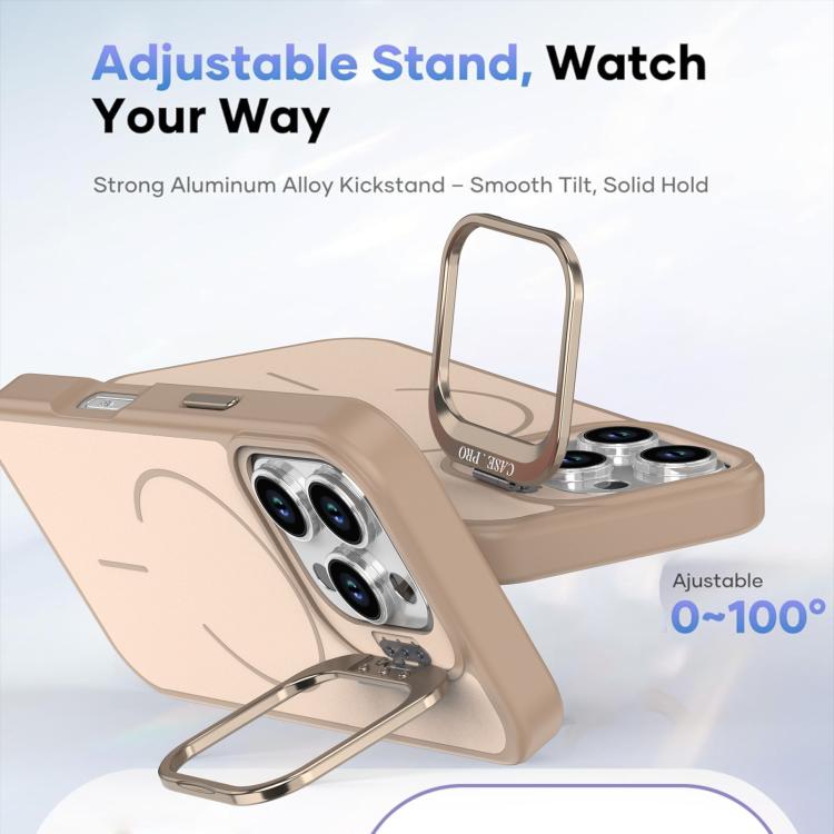 For iPhone 16 Pro Bright Color Contrast Skin-feel Camera Bracket Magsafe Phone Case