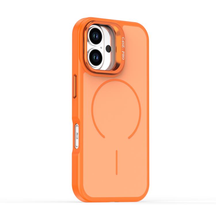 For iPhone 16 Plus Bright Color Contrast Skin-feel Camera Bracket Magsafe Phone Case