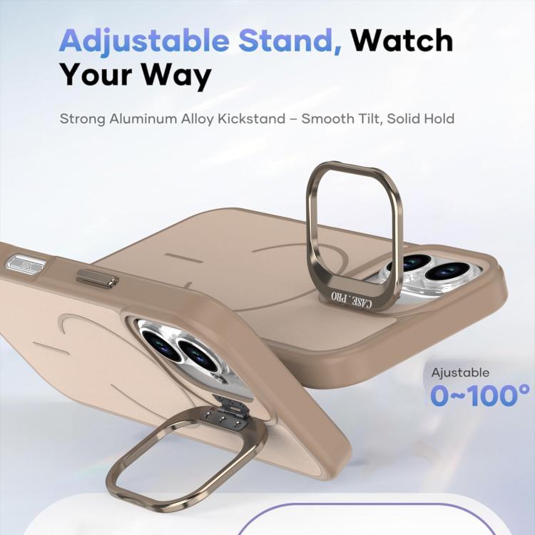 For iPhone 16 Plus Bright Color Contrast Skin-feel Camera Bracket Magsafe Phone Case