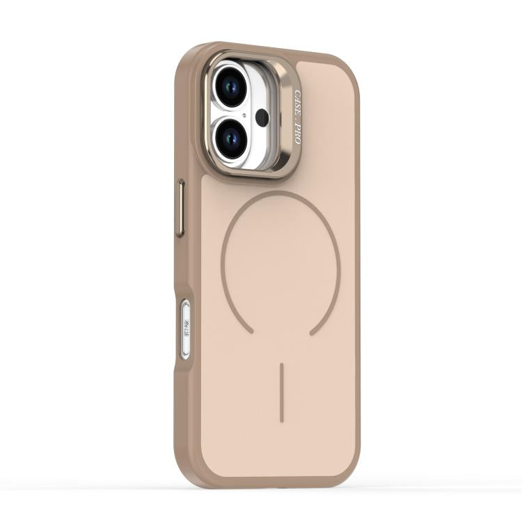 For iPhone 16 Plus Bright Color Contrast Skin-feel Camera Bracket Magsafe Phone Case