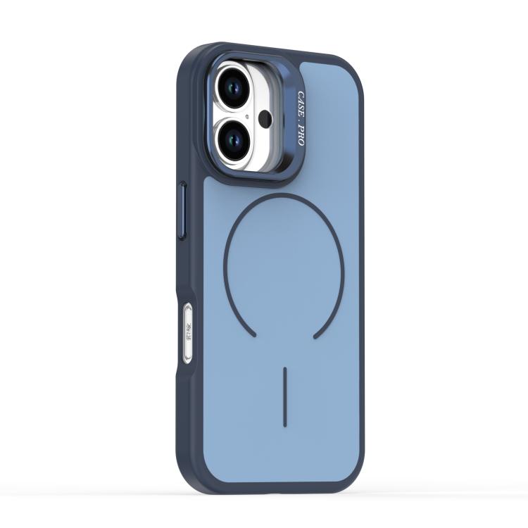 For iPhone 16 Plus Bright Color Contrast Skin-feel Camera Bracket Magsafe Phone Case