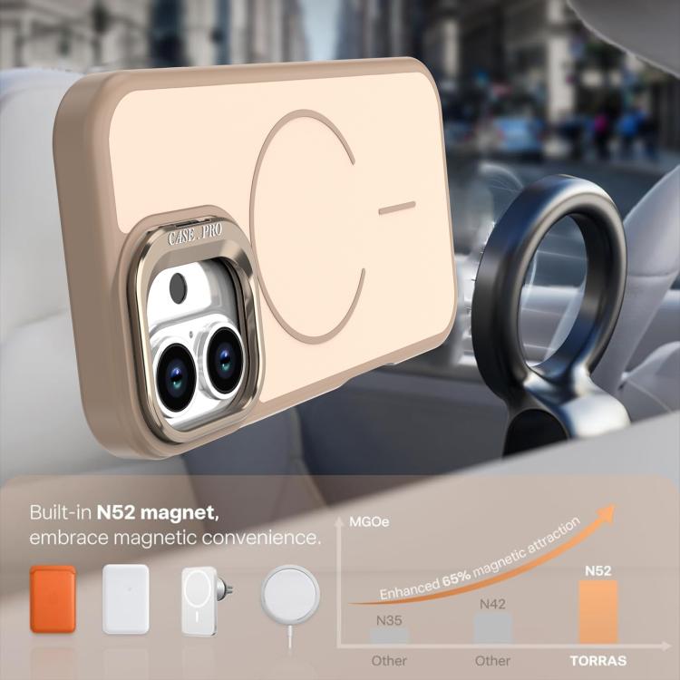 For iPhone 16 Plus Bright Color Contrast Skin-feel Camera Bracket Magsafe Phone Case
