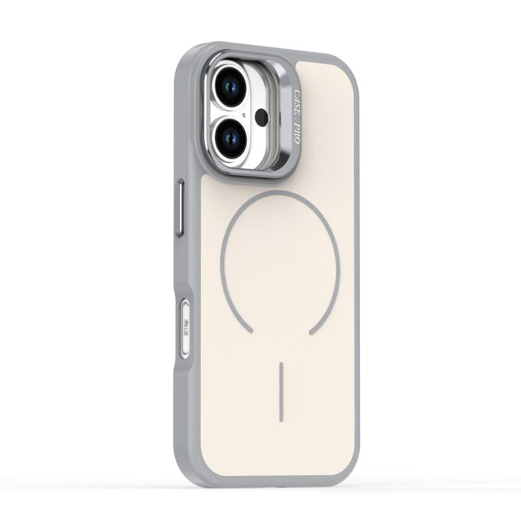 For iPhone 16 Plus Bright Color Contrast Skin-feel Camera Bracket Magsafe Phone Case