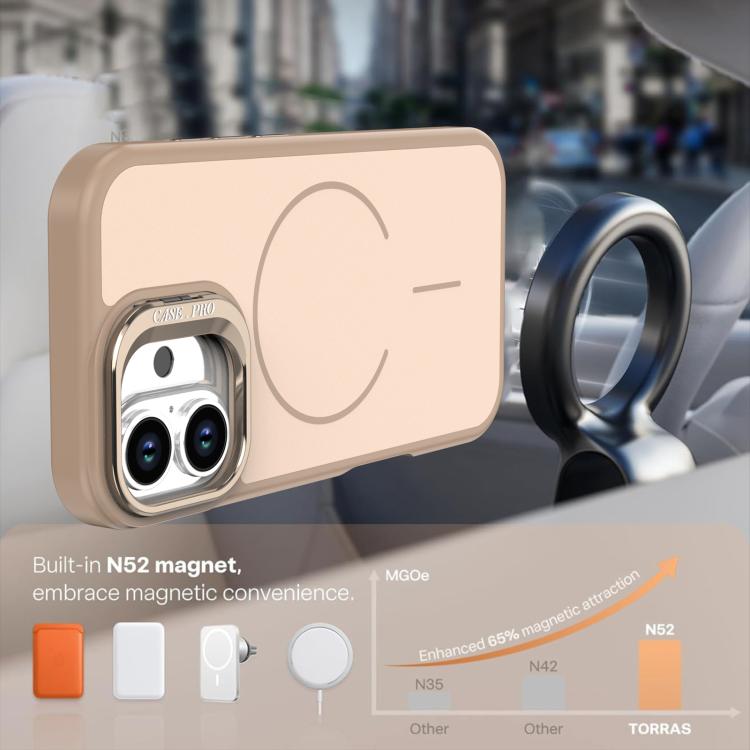 For iPhone 16 Bright Color Contrast Skin-feel Camera Bracket Magsafe Phone Case