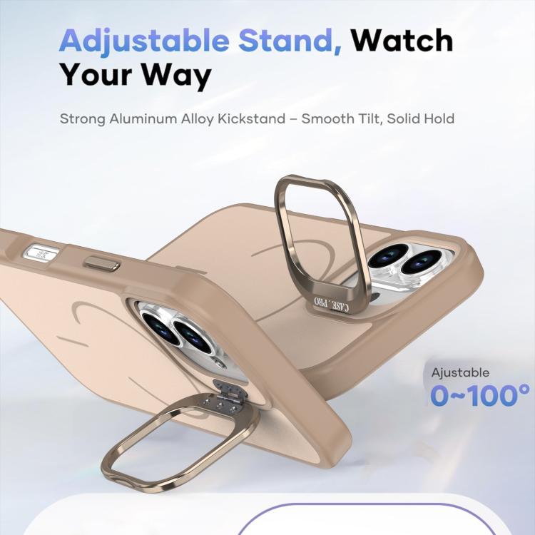 For iPhone 16 Bright Color Contrast Skin-feel Camera Bracket Magsafe Phone Case