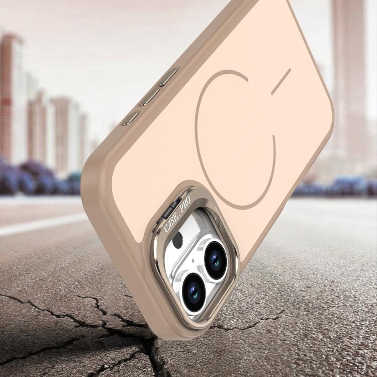 For iPhone 16 Bright Color Contrast Skin-feel Camera Bracket Magsafe Phone Case