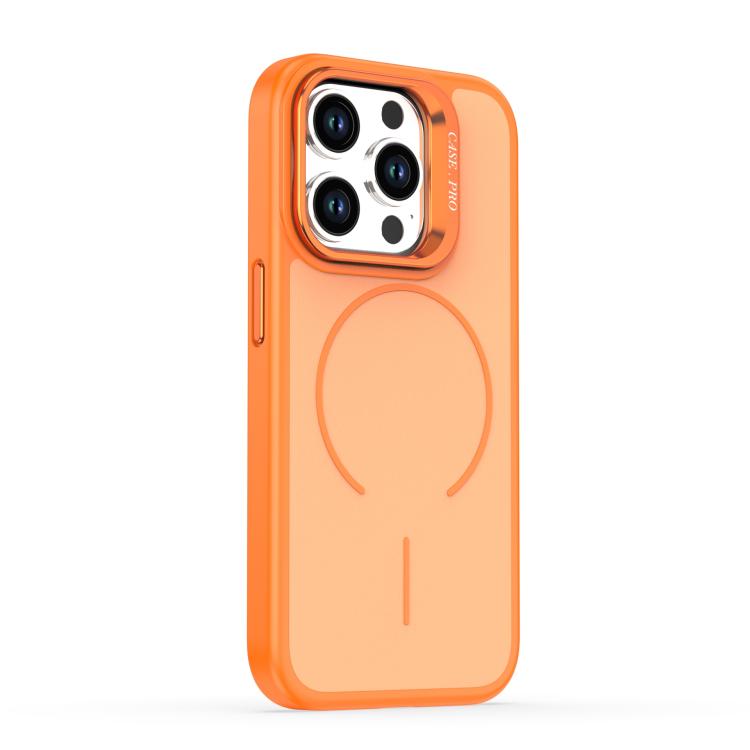 For iPhone 15 Pro Max Bright Color Contrast Skin-feel Camera Bracket Magsafe Phone Case