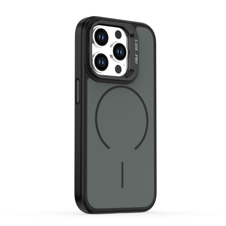 For iPhone 15 Pro Bright Color Contrast Skin-feel Camera Bracket Magsafe Phone Case