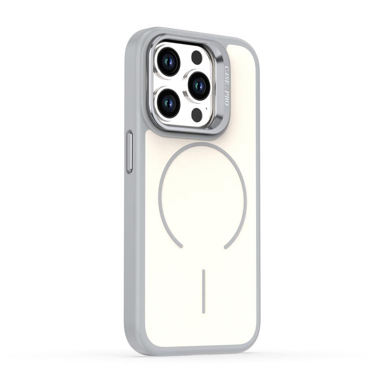 For iPhone 15 Pro Bright Color Contrast Skin-feel Camera Bracket Magsafe Phone Case