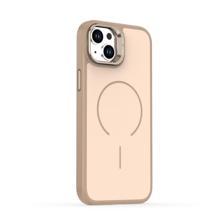 For iPhone 15 Plus Bright Color Contrast Skin-feel Camera Bracket Magsafe Phone Case