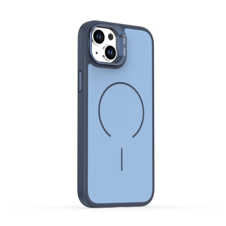 For iPhone 15 Plus Bright Color Contrast Skin-feel Camera Bracket Magsafe Phone Case