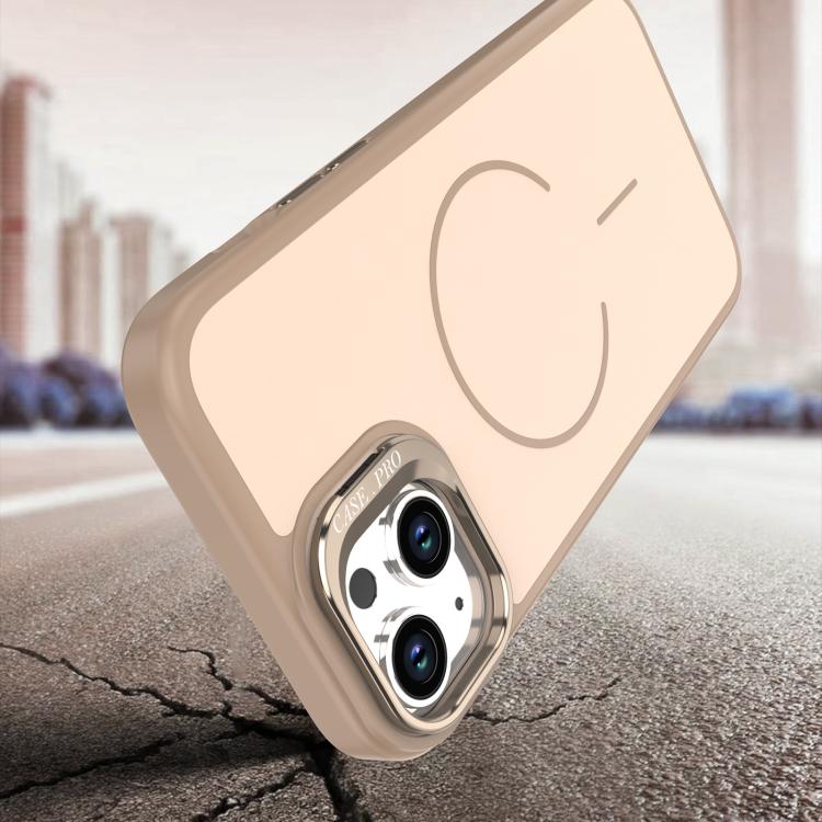 For iPhone 15 Plus Bright Color Contrast Skin-feel Camera Bracket Magsafe Phone Case