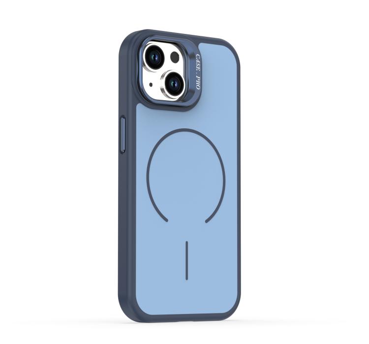 For iPhone 15 Bright Color Contrast Skin-feel Camera Bracket Magsafe Phone Case