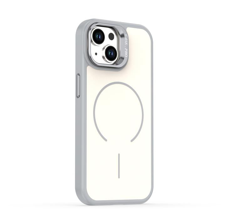 For iPhone 15 Bright Color Contrast Skin-feel Camera Bracket Magsafe Phone Case