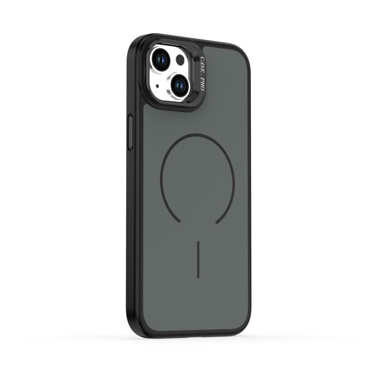 For iPhone 14 Plus Bright Color Contrast Skin-feel Camera Bracket Magsafe Phone Case