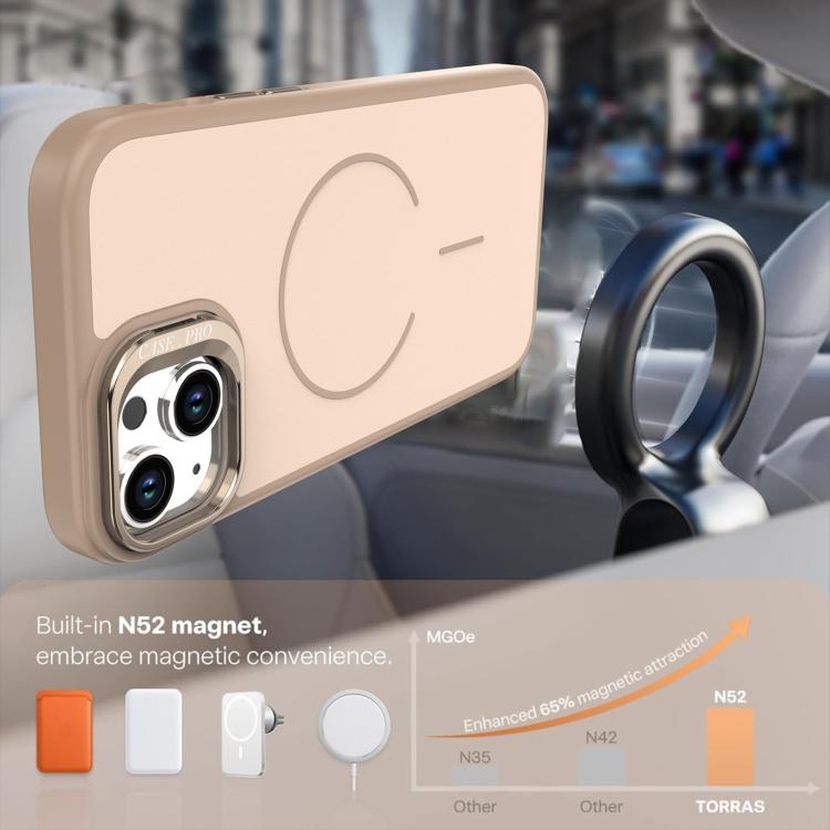For iPhone 14 Plus Bright Color Contrast Skin-feel Camera Bracket Magsafe Phone Case