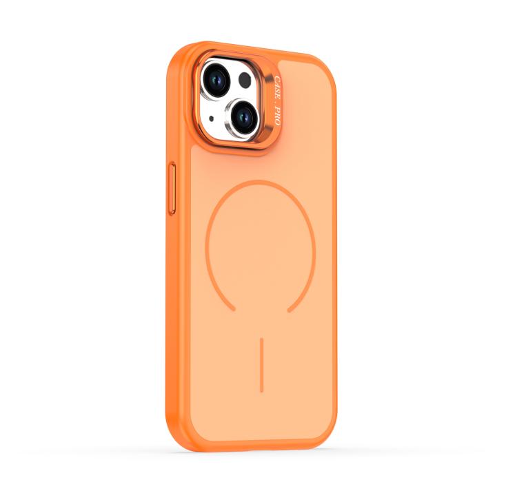 For iPhone 14 Bright Color Contrast Skin-feel Camera Bracket Magsafe Phone Case