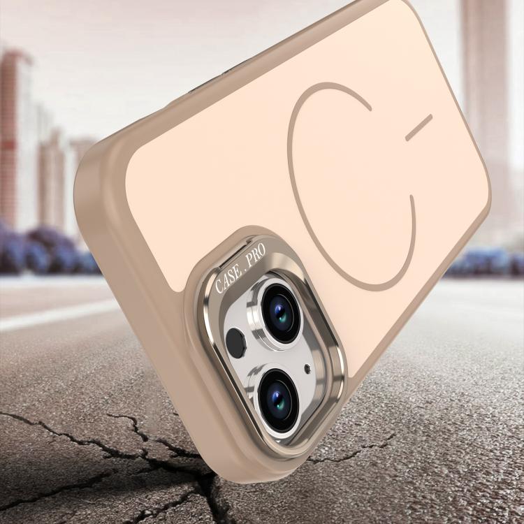 For iPhone 14 Bright Color Contrast Skin-feel Camera Bracket Magsafe Phone Case