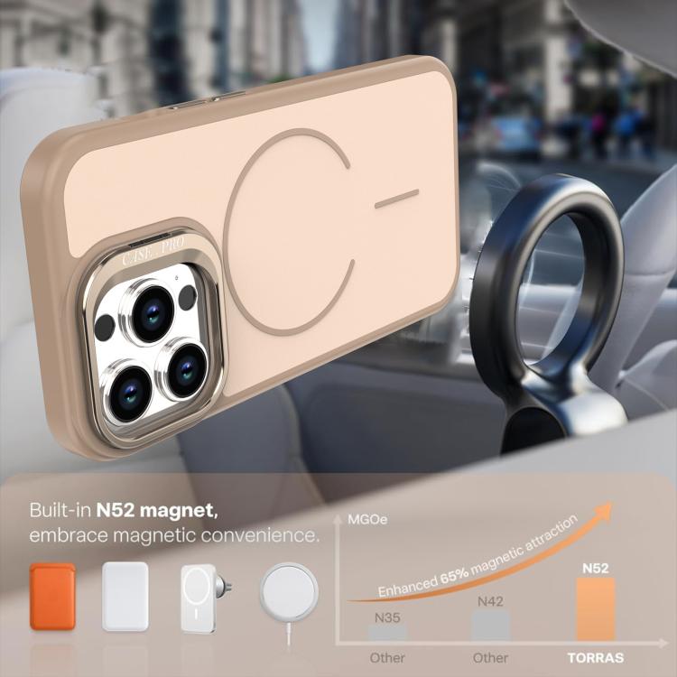 For iPhone 13 Pro Max Bright Color Contrast Skin-feel Camera Bracket Magsafe Phone Case