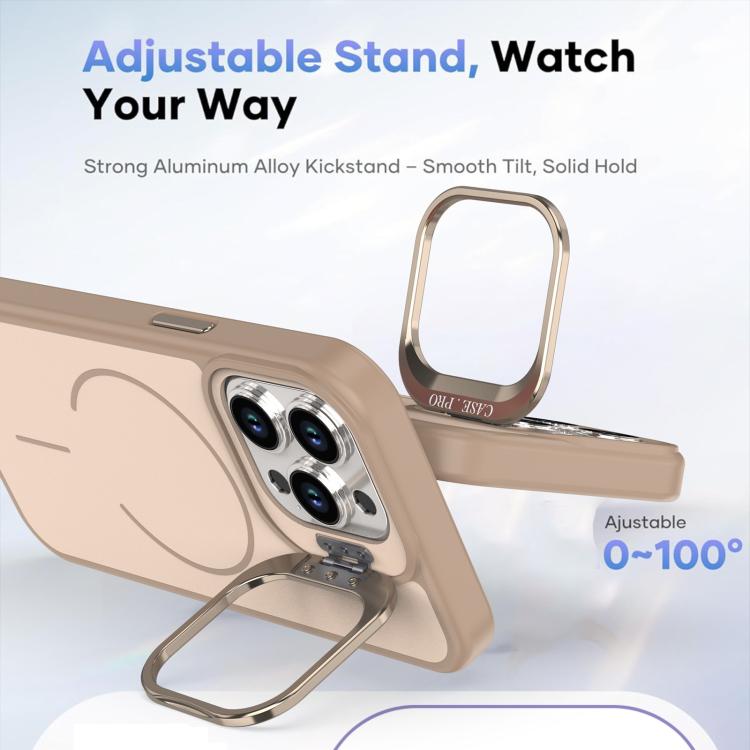 For iPhone 13 Pro Bright Color Contrast Skin-feel Camera Bracket Magsafe Phone Case