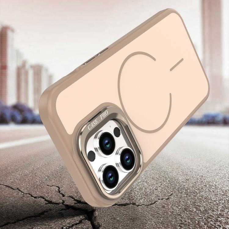 For iPhone 13 Pro Bright Color Contrast Skin-feel Camera Bracket Magsafe Phone Case