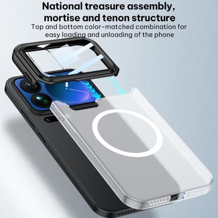 For Xiaomi 17 Pro Max GKK Mortise-Tenon Connection Contrast Color Translucent Magnetic Phone Case