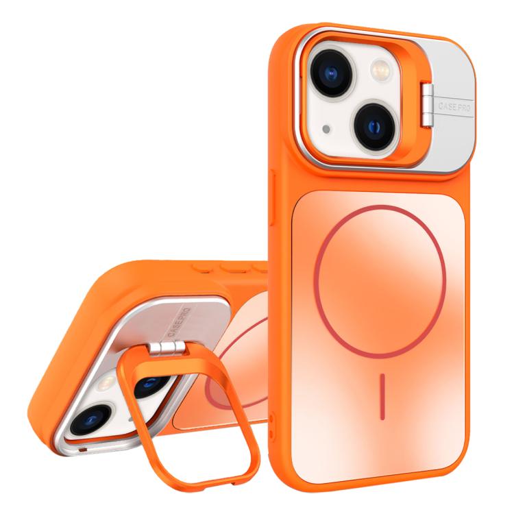 For iPhone 14 Plus AG Frosted Lens Holder MagSafe Phone Case
