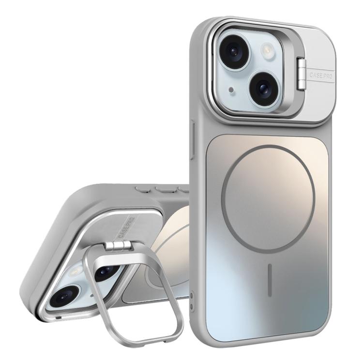 For iPhone 15 Plus AG Frosted Lens Holder MagSafe Phone Case
