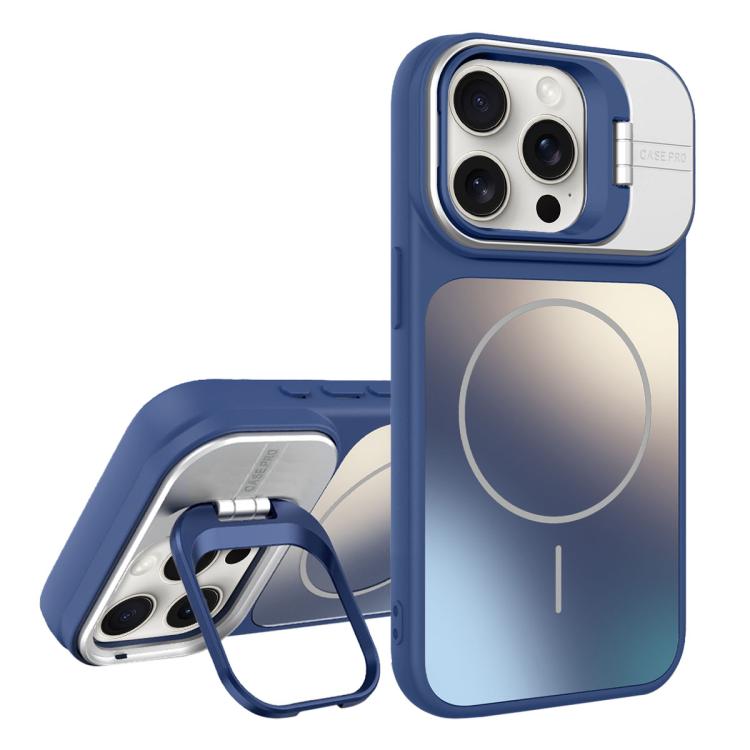 For iPhone 15 Pro AG Frosted Lens Holder MagSafe Phone Case