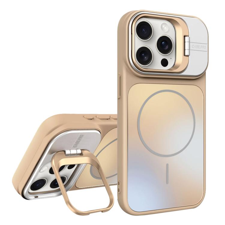 For iPhone 15 Pro AG Frosted Lens Holder MagSafe Phone Case