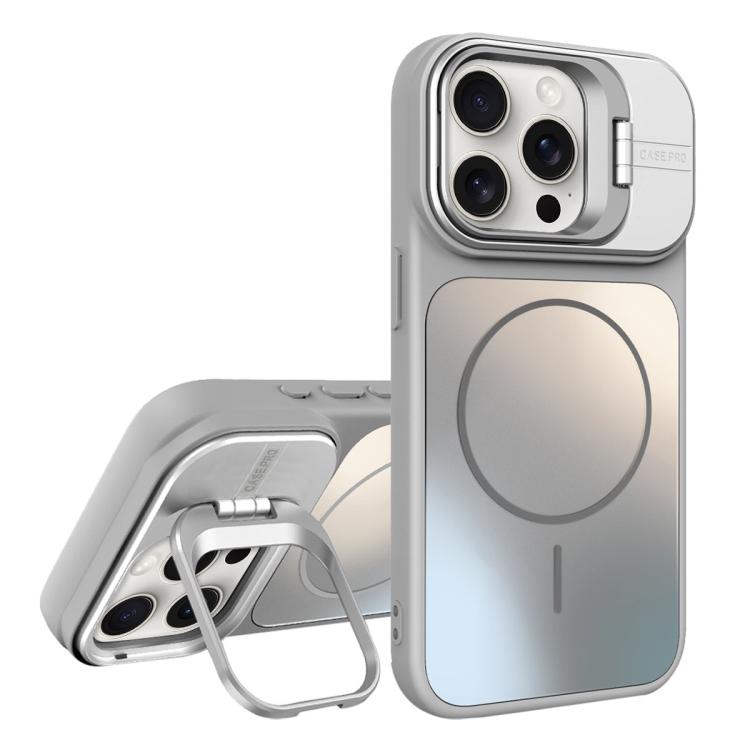 For iPhone 15 Pro AG Frosted Lens Holder MagSafe Phone Case