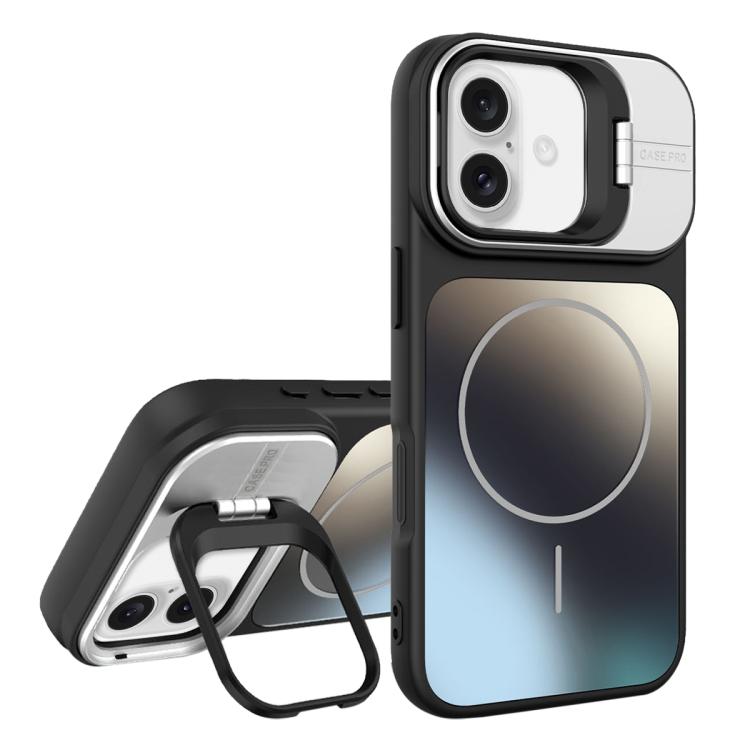 For iPhone 16 Plus AG Frosted Lens Holder MagSafe Phone Case