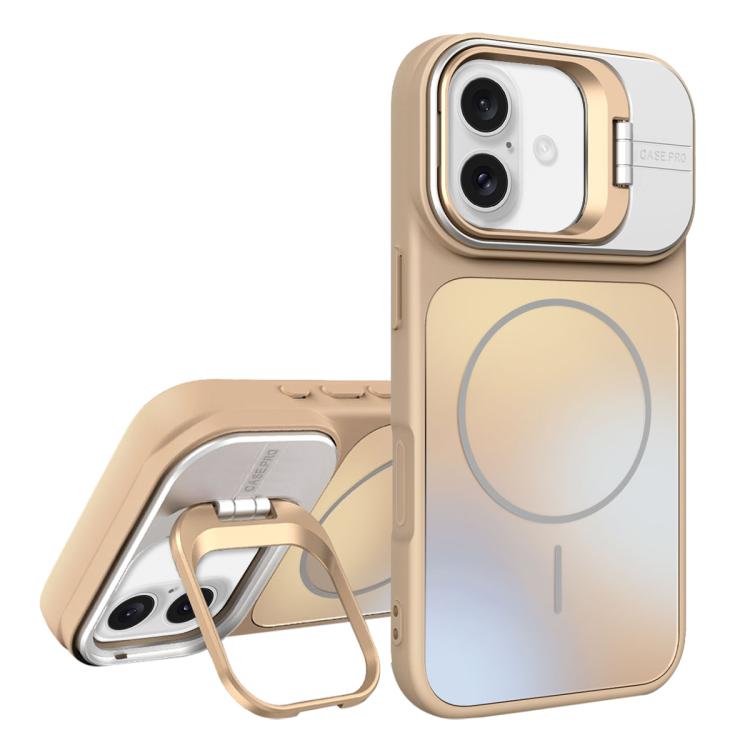 For iPhone 16 Plus AG Frosted Lens Holder MagSafe Phone Case