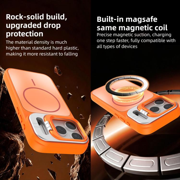 For iPhone 11 AG Frosted Lens Holder MagSafe Phone Case