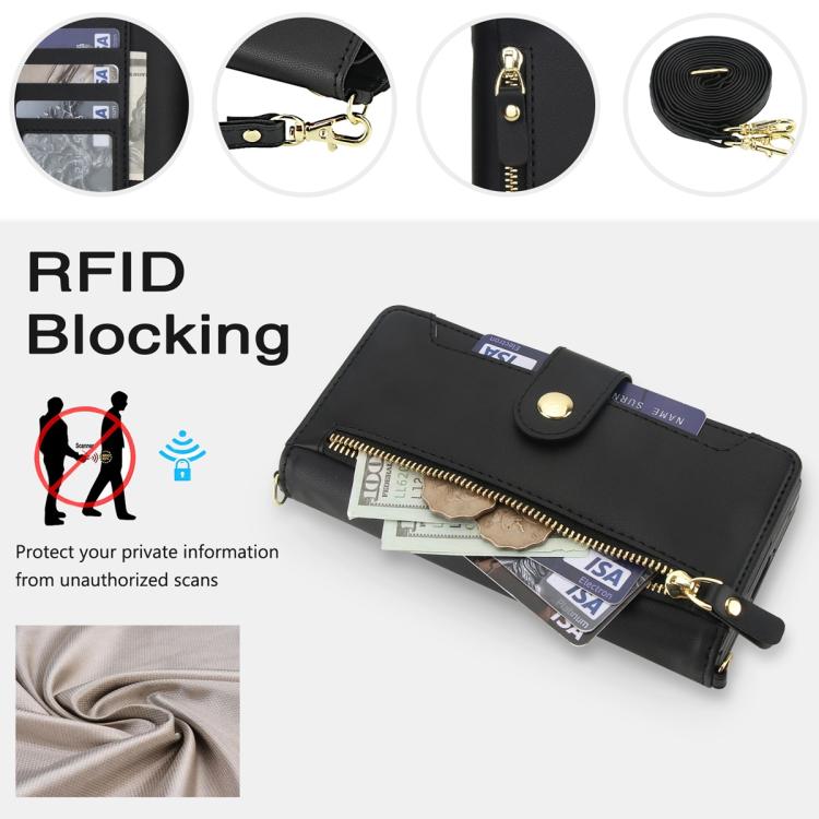 For Samsung Galaxy Z Fold7 5G Seven Card Slots Zipper Wallet Leather Phone Case with Lanyard