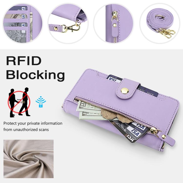 For Samsung Galaxy Z Fold7 5G Seven Card Slots Zipper Wallet Leather Phone Case with Lanyard
