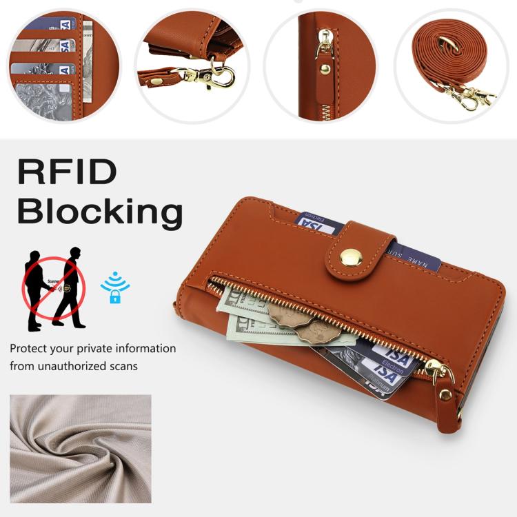 For Samsung Galaxy Z Fold7 5G Seven Card Slots Zipper Wallet Leather Phone Case with Lanyard