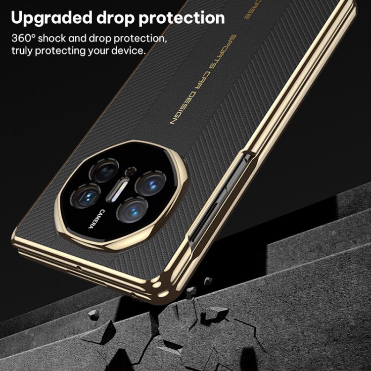 For Huawei Mate X3 / X5 GKK Change to Mate XTs Ultimate Series Integrated Electroplated Vegan Leather Embossed Phone Case